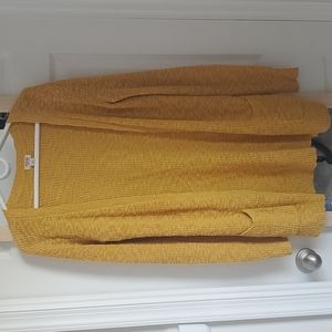 Mustard Open Cardigan with Pockets.